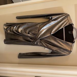 Metallic silver bodycon dress